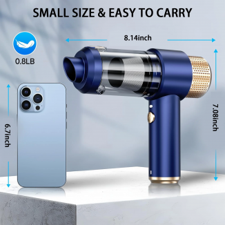 Car Vacuum Cleaner, Handheld Cordless Vacuum ,13000PA Suction Portable Mini Small Rechargeable  (Blue)