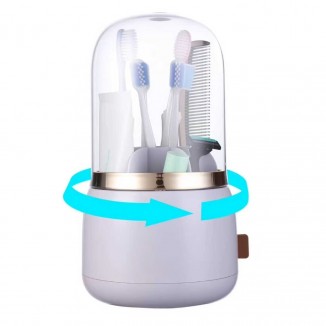 Toothbrush Holders for Bathrooms, Rotating 7 Slots with Cover,Electric Toothbrush Storage Rack