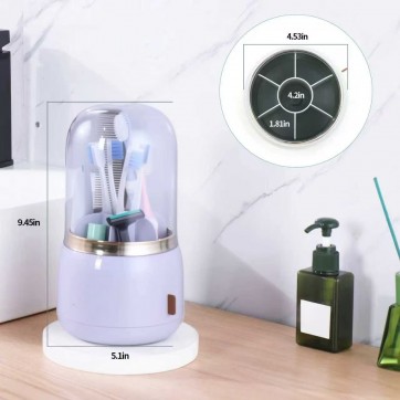 Toothbrush Holders for Bathrooms, Rotating 7 Slots with Cover,Electric Toothbrush Storage Rack