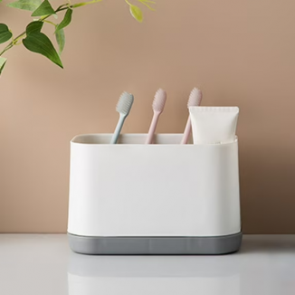 Storage Box Storage Containers Toothbrush Organizer, Bathroom Counter Storage, Wall Mount Toothpaste Holder