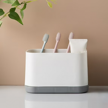 Storage Box Storage Containers Toothbrush Organizer, Bathroom Counter Storage, Wall Mount Toothpaste Holder