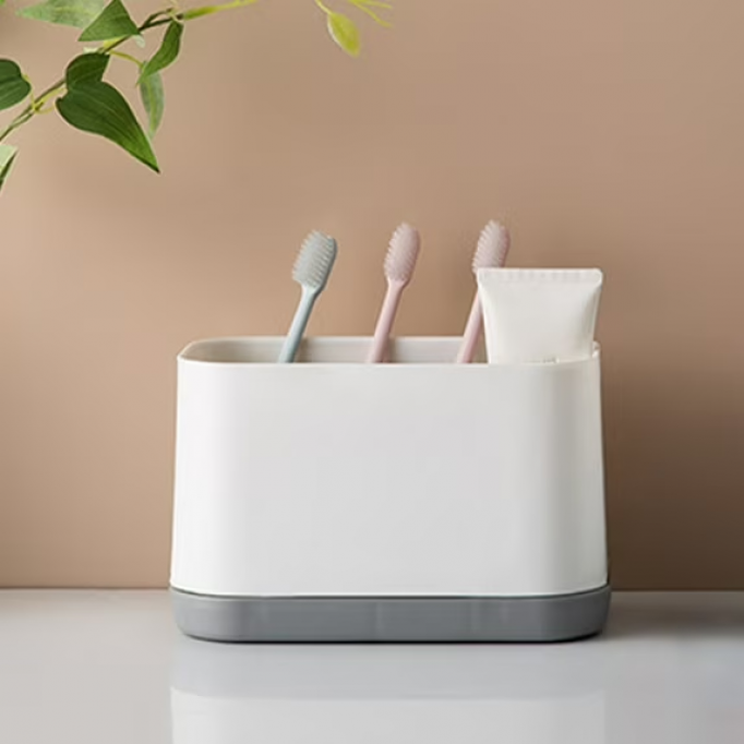 Storage Box Storage Containers Toothbrush Organizer, Bathroom Counter Storage, Wall Mount Toothpaste Holder