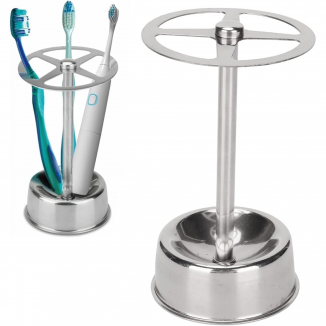  Stainless Steel Toothbrush Holder Stand Multi-Functional Storage Box Metal Toothpaste Penholder Bathroom Stand