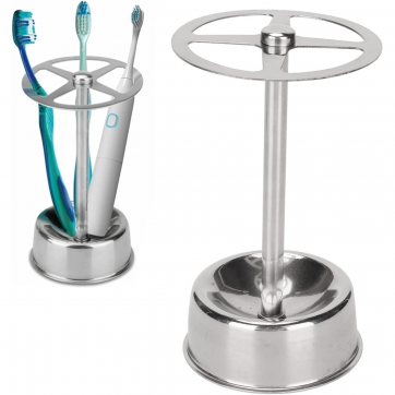  Stainless Steel Toothbrush Holder Stand Multi-Functional Storage Box Metal Toothpaste Penholder Bathroom Stand