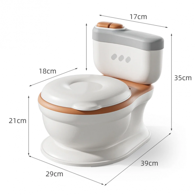 Kids Potty Training Toilet Seat with Soft PU Pad Wipe Storage Music Playing Function