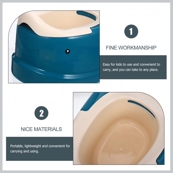 Portable Blue Baby Toilet Seat for Travel and Home Use Lightweight PP Toddler Potty Training Tool