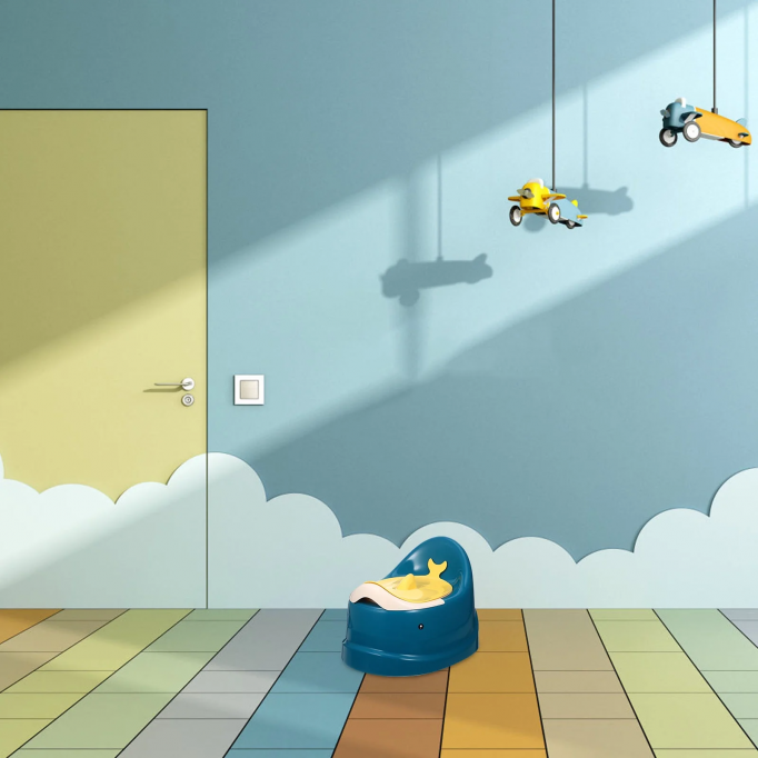 Portable Blue Baby Toilet Seat for Travel and Home Use Lightweight PP Toddler Potty Training Tool